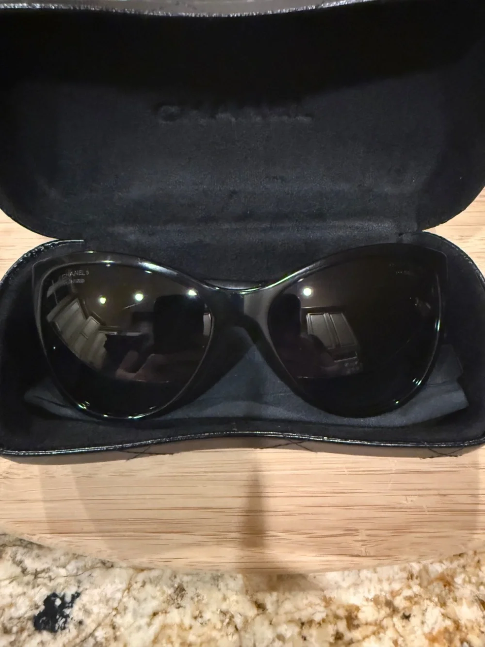 CHANEL CH 5281-QA 58mm Black Cat Eye Bow Polarized Sunglasses